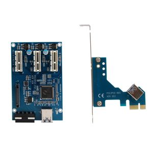 Freeshipping PCI-e Express 1X To 3 Port 1X Switch Multiplier HUB Riser Card USB Cable PCI card High Quality Stock Retail Package Gift #201