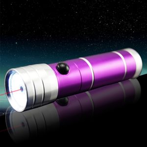 9 LED Flashlight Torch Light 8 LEDS 1 Laser Outdoors Mini LED 300LM Camping مقاومة للماء