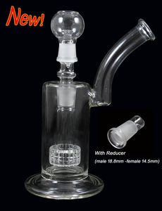 D020-D 9 cali bubbler szklane bong sidecar perkolator fajka do palenia wody ręcznie robione dwie funkcje