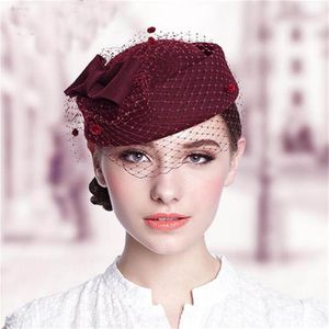 2017 neueste Braut Hüte Damen Warme Wolle Elegante Western US Frauen Hut Für Bankett Abend Hochzeit im Angebot
