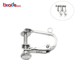 Beadsnice pure 925 sterling silver earring clip findings fashion jewelry Adjustable Clip leverback earring trays for DIY ID28578