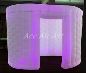 1 Door white oval type lighting inflatable tent for photo booth with 1 door enclosure and led lights made in China