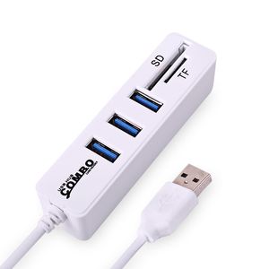 Mini USB Combo Multi USB Hub 2.0 3 Ports + Card Reader Portable Hub USB Splitter All In One For SD/TF For Computer Accessories