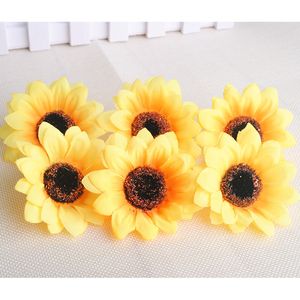 Artificial Sunflower Buds Silk Flower Heads For Wedding Party Bridal Bouquet Home Decoration