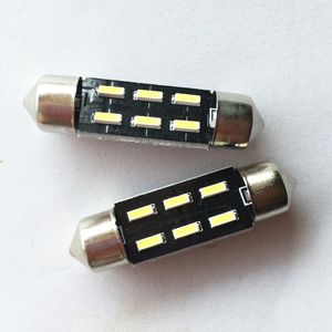 100pcs 36mm 39MM 41mm 6led 4014 SMD Festoon Dome Car Light Interior Lamp Bulb Dome Ceiling Panel Light