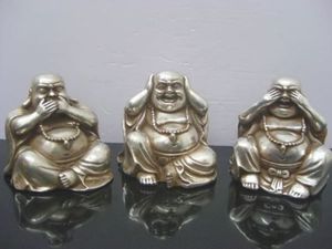 Западной Тибет серебряного sculpté Труа bouddha фигурки