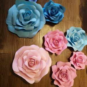 Nuovo da 10 a 60 cm di diametro Decorazione per sfondo di nozze Schiuma 3D Fiore rosa Vetrina Fiori da parete Ornamento