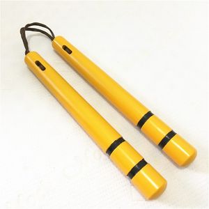 Hot selling Brand New Bruce Lee yellow wooden Martial arts nunchakus Chinese kungfu played in movie rope nunchunks for beginner with bag