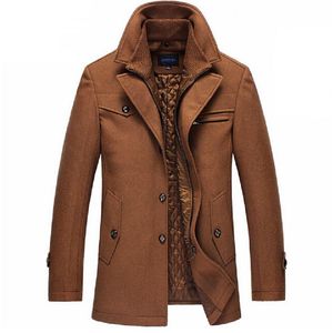 العلامة التجارية الجديدة الصوف معطف الرجال عادية سليم صالح جاكيتات ملابس خارجية 2016 الشتاء الدافئة سترة الرجال معطف البازلاء معطف زائد حجم M-XXXXL
