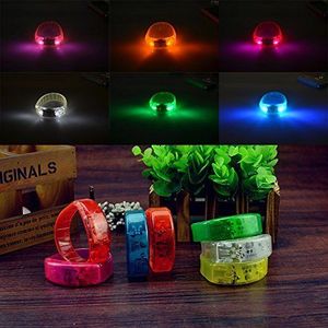 Nowatorskie oświetlenie Muzyka Aktywna sterowanie dźwiękiem Bransoletka LED Light Up Breyband Club Party Bat Cheer Luminous Ring Pierścień Świeci Lampy nocne