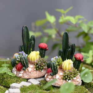 2 pcs Mini Totoro Pot Decoração Cactus miniaturas de fadas jardim musgo terrário decoração resina artesanato bonsai micro terras chaft resina
