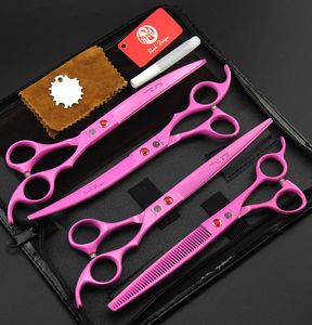 Wholesale purple grooming kit for sale - Group buy 8 quot Purple Dragon Professional Pet Grooming Scissors Kits Pet Supplies JP440C Cutting Scissors Thinning Scissors Curved Shear LZS0609