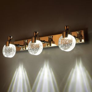 Modern bolha LED Cristal Banho Lâmpada de parede de luxo espelho frontal Wall Light Washroom frasco de perfume sconce abajur parede de cristal