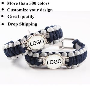 Mix Styles Football baseball outdoor Paracord Survival Bracelets U buckle key chains Sport Fan Friendship Customized logo bracelet