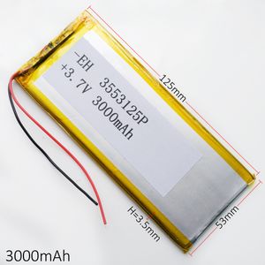 3.7V 3000mAh Lithium Polymer LiPo Rechargeable Battery For DVD PAD mobile phone GPS power bank Camera E-books Recoder TV box 3553125