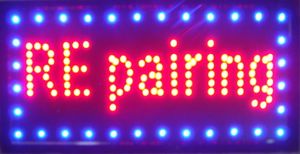 2016 горячие продажи Ультра яркий светодиодный неоновый знак RE сопряжения анимированные неон ремонт магазин открытый размер 19 х 10 дюймов