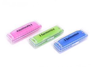 Partihandel 10 hål plast harmonica, barnorgan, undervisning hjälp, barnens tidiga barndom pussel musik leksaker