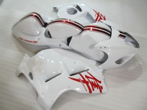 ABS plastmakare för SUZUKI GSXR1300 96 97 98 99 00 01-07 Vit Röda Fairings Set GSXR1300 1996-2007 OT22