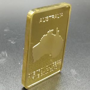 10 adet Yunus hayvan Austrailia 24 k gerçek altın kaplama 50x28mm külçe bar rozeti sikke