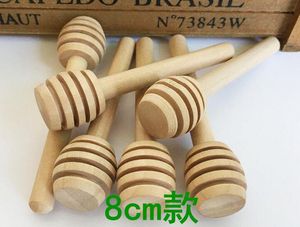 8cm long Mini Wooden Honey Stick Honey Dippers Party Supply Spoon Stick Honey Jar Stick Coffee