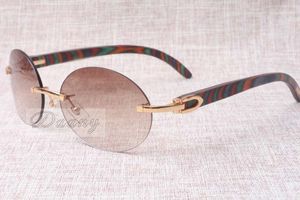 Occhiali da sole retrò moda rotonda di fascia alta 8100903 Natural Peacock Color Color Specchio in legno I migliori occhiali da sole di qualità Occhiali Dimensioni: 58-18-135 mm