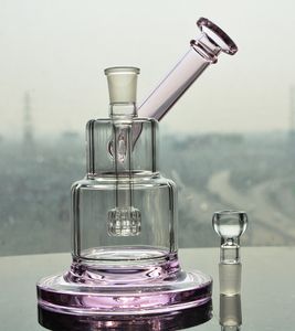 Coloulful Glass Bongs Shisha Colored Brilliance Kuchenmatrix Perc Wasserrohr Tupfer Rigs mit 14 mm weiblicher Gelenk rosa