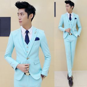 Blazers Wholesale 3 Piece (Jacket+Vest+Pant) Pink Tuxedo Slim Fit Boys Prom Suits With Pants Mens Wedding Suit For Men Party Dress Costum