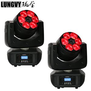 Free Shipping 2pcs/lot LED Zoom Light 6x15W RGBW 4IN1 Beam LED Moving Head Light 15 DMX Channels Good For DJ Disco KTV