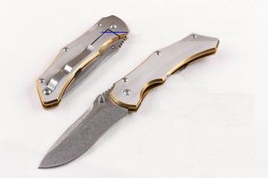 Тактический складной нож Browning Stonewashed 440C 57HRC Алюминиевая ручка Кемпинг Охота Выживание Карманный нож Военная утилита Застежка EDC Инструмент