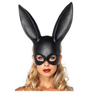 Home & Garden Women Girl Party Rabbit Ears Mask Black White Cosplay Costume Cute Funny Halloween Mask XB1