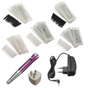 Pro 100-240V Tatuagem Permanente Tatuagem Pen Sobrancelha Máquina Eye Brow Gun 50 Needles 50 Dicas Kit Set DIY Beauty Tools