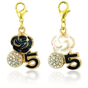 Fashion Floating Charms Gold Plated Rhinestone Enamel Flower Mix Letter Lobster Clasp Alloy Charms DIY Jewelry Accessories