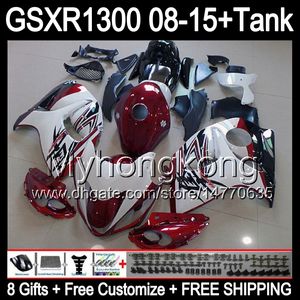 gloss white 8gifts For SUZUKI Hayabusa GSXR1300 2008 2009 2010 2011 14MY140 GSXR-1300 GSX R1300 GSXR 1300 2012 2013 2014 2015 black Fairing