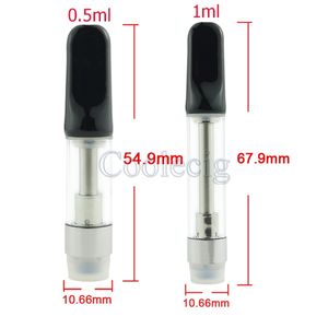 510 Thick oil Atomizer ceramic tip 0.5ml 1ml cartridge wickless coil glass vaporizer tank