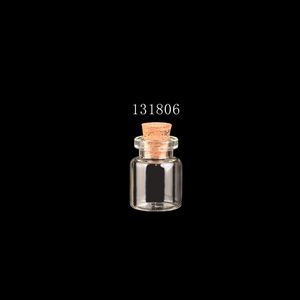 Klare 13 x 18 mm Mini-Glasflasche mit Korken, 0,5 ml, Miniaturglas, kleine Fläschchen, Terrarium-Anhänger, Herstellung – 100 Stück