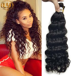 7a Grande Mini Mini Mini Mini Cabelo Curado N￣o Defundo 3 Babundles Mal￡sia Deep Curly Wave Human Human Hair Buy 3Lot Get 1pcs gr￡tis