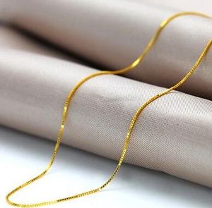 Down Price AU750 Solid 18K Yellow Gold Chain Necklace/ Box Chain Necklace