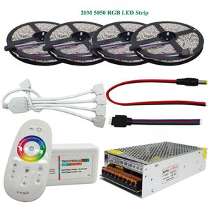 Wholesale 10m rgb led strip for sale - Group buy DC12V SMD RGB Led Strip led m Led Light Flexible Tape M M M M RF Touch Remote Controller Power Adapter Supply