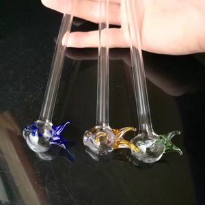 Liten fisk halm grossistglas bongs glas vattenrör glasolja brännare adapter skål