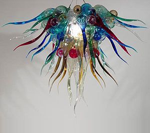 Spanish Style Art Design Chandeliers Multi Colored Blown Glass Pendant LED Light Source Modern Crystal Small Lamps