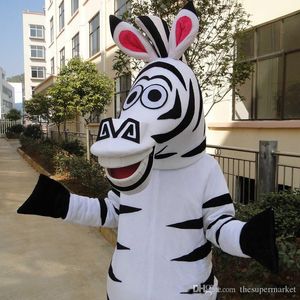 Madagáscar Zebra Mascote Cartoon Animal Mascote Costumes Halloween Traje Fantasia Vestido Adulto Tamanho Frete Grátis