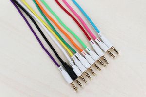 3,5 mm geflochtenes gewebtes Stecker-Stecker-MM-Audio-AUX-Kabel Stereo-Hilfskabel für iPhone 6 Auto für iPhone 5 5S 6 für Telefon MP3 100 Stück