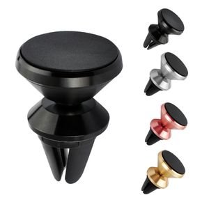 Universal Magnetic 360 Degree Rotation Mini Car Air Vent Holder Aluminium Alloy Metal Magnet Desktop Mount for iPhone Samsung Smart Phone