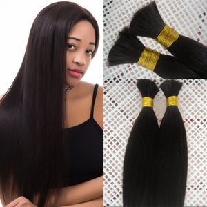 100% Human Hair Bulk for Braiding 3 Bundles Silky Straight Indian Hair Bulk 8-28 inch FDSHINE