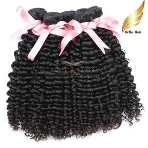 Pêlos encaracolados peruanos tecidos remy pacotes de cabelo humano 10-34 polegadas grau 9A 3 pcs lote cor natural bellahair