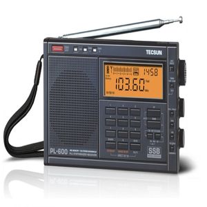 Freeshipping PL-600 Sintonizador Digital Estéreo de banda Completa AM / FM / LW / SW SSB Rádio de Ondas Curtas Build-in com Relógio