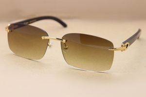 Vintage rektangel svart buffel horn glasögon solglasögon män solglasögon rimless äkta natur horn solglasögon 8200759 högsta kvalitet 60-18-140mm