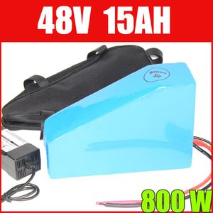 Batteria per bici elettrica 48v 15ah Batteria agli ioni di litio triangolo Confezione da 1000 W Batteria triangolo e-bike BMS e caricabatterie GRATUITI dazi doganali