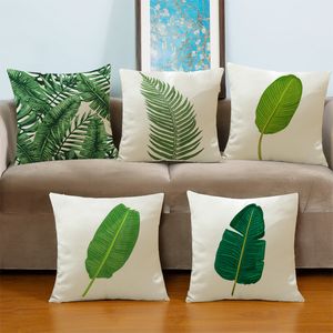 double sides printing natural plant decorative pillow creative home furnishing cushion with linen cotton throw pillow case 17.7x17.7inch