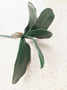 Orkidéblad bunke phalaenopsis blad 28cm längd konstgjorda fjäril orkidé lämnar grön växt bröllop xmas heminredning